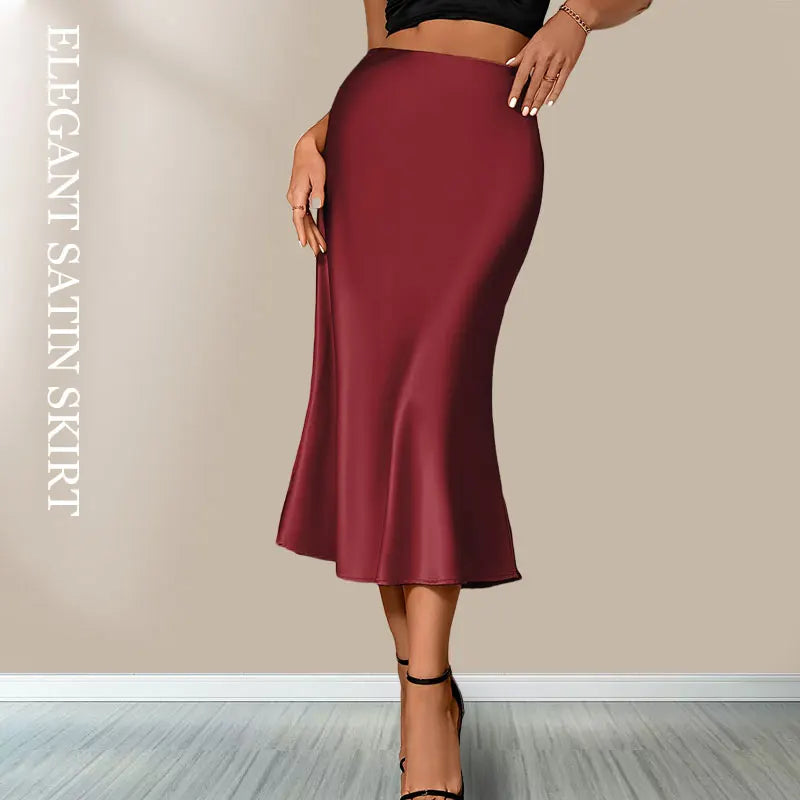 Satin Solid  Lady Skirts