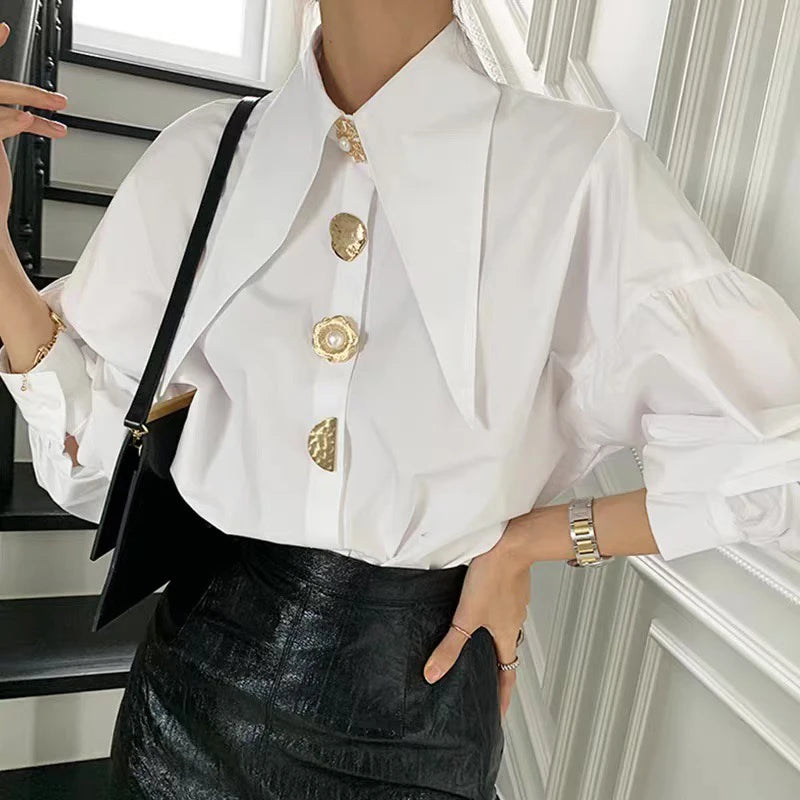 White Elegant Pearl Shirts