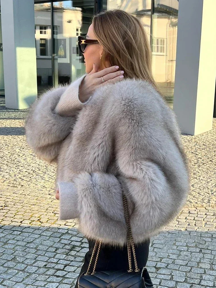 Fluffy Fur Long Sleeve Jacket