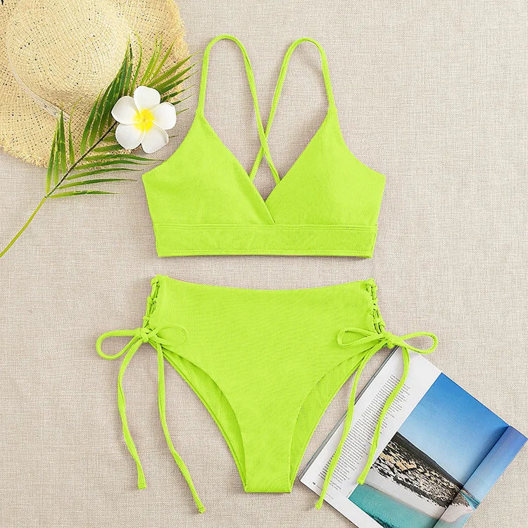 V-Neck Split Bikini