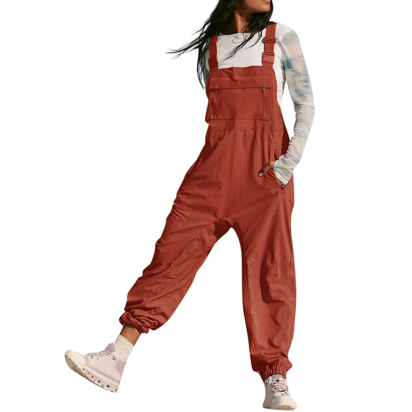 Button Strap Jumpsuits