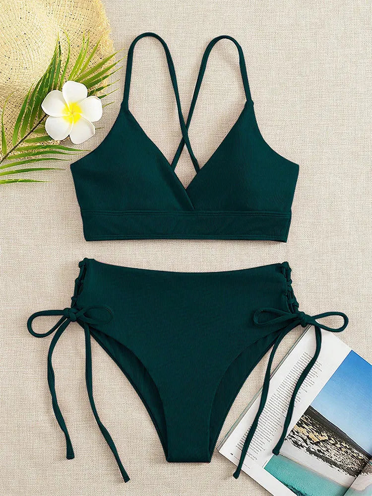 V-Neck Split Bikini