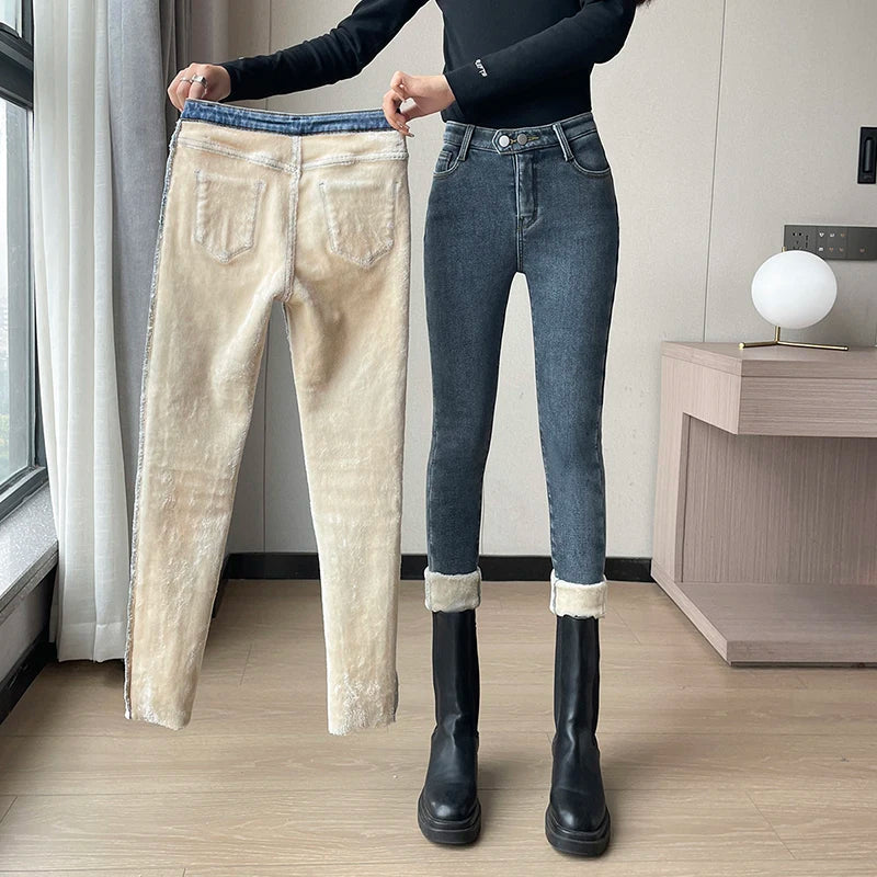 Thick Velvet Women Jeans