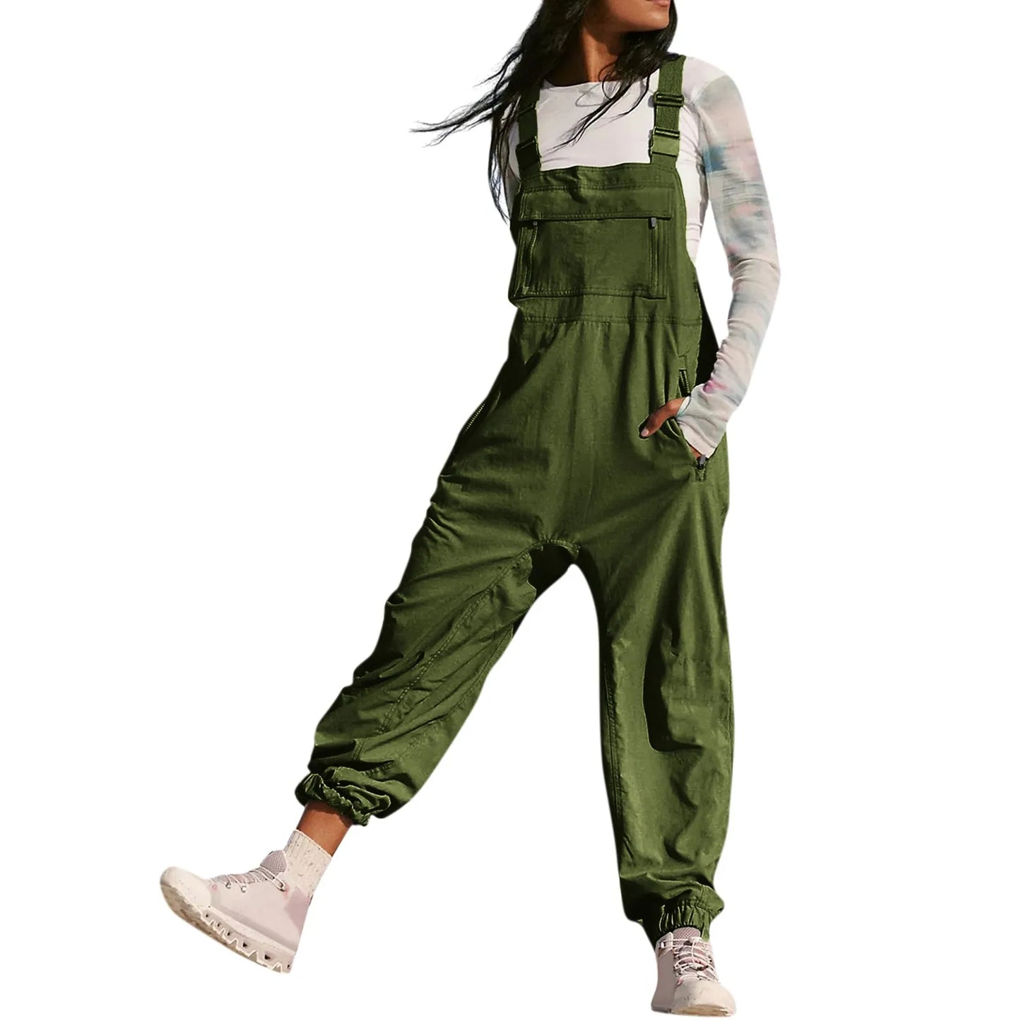 Button Strap Jumpsuits