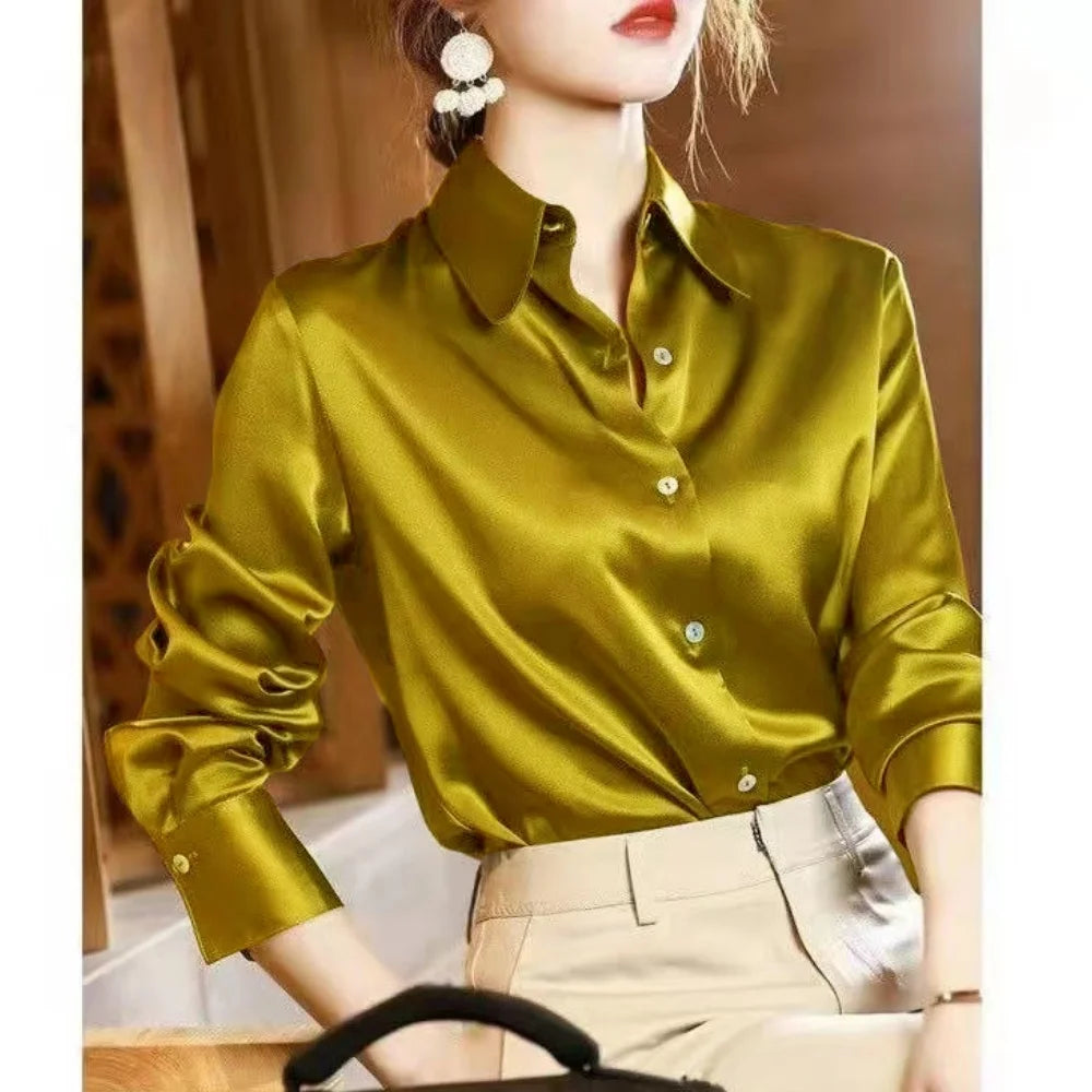 Satin Long Sleeved Shirt