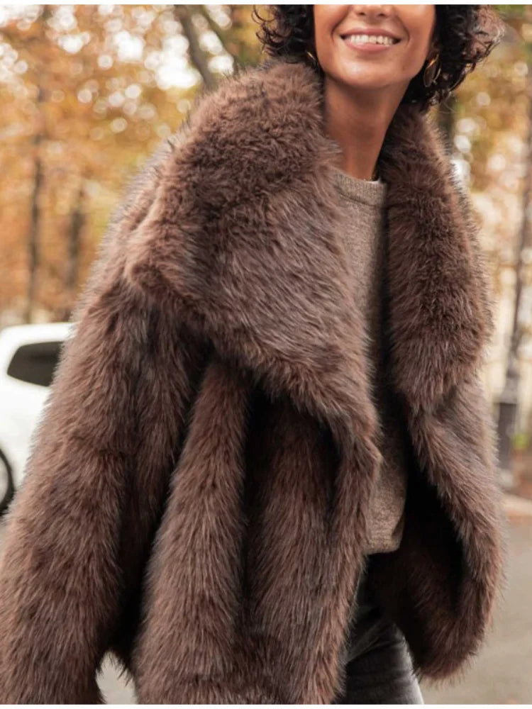 Brown Faux Fur Jacket