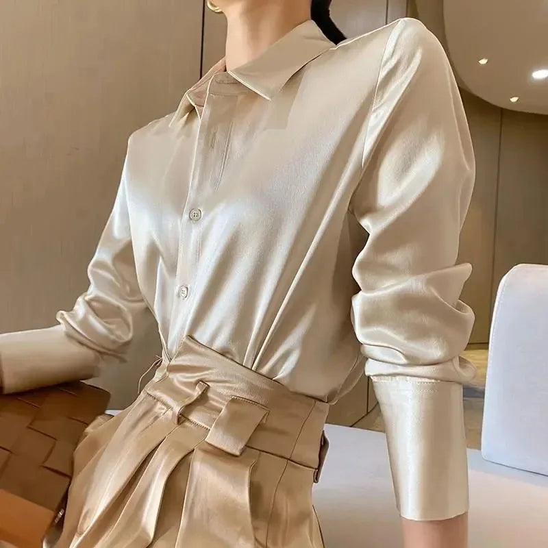 Satin Long Sleeved Shirt