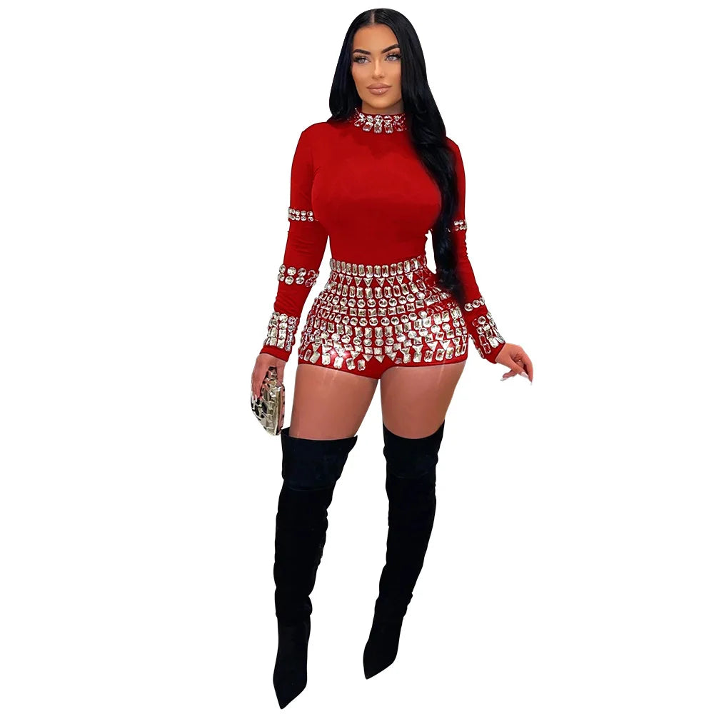 Diamonds Hot Long Sleeve rompers