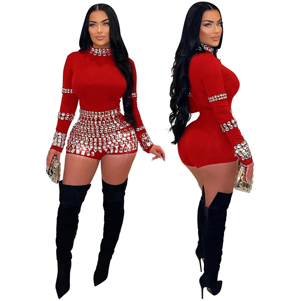 Diamonds Hot Long Sleeve rompers