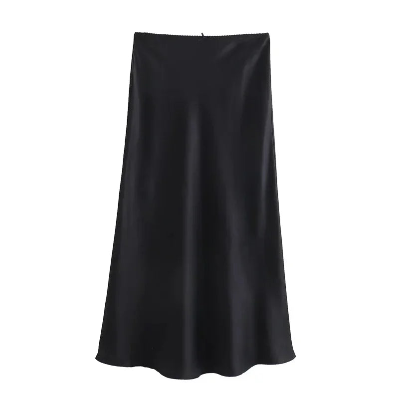 Black Satin Skirt